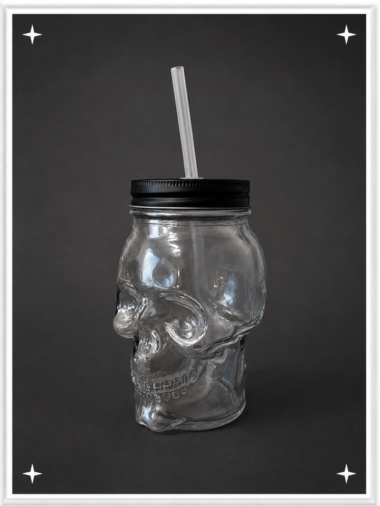 Other - Glass Skull Mason Jar Tumbler